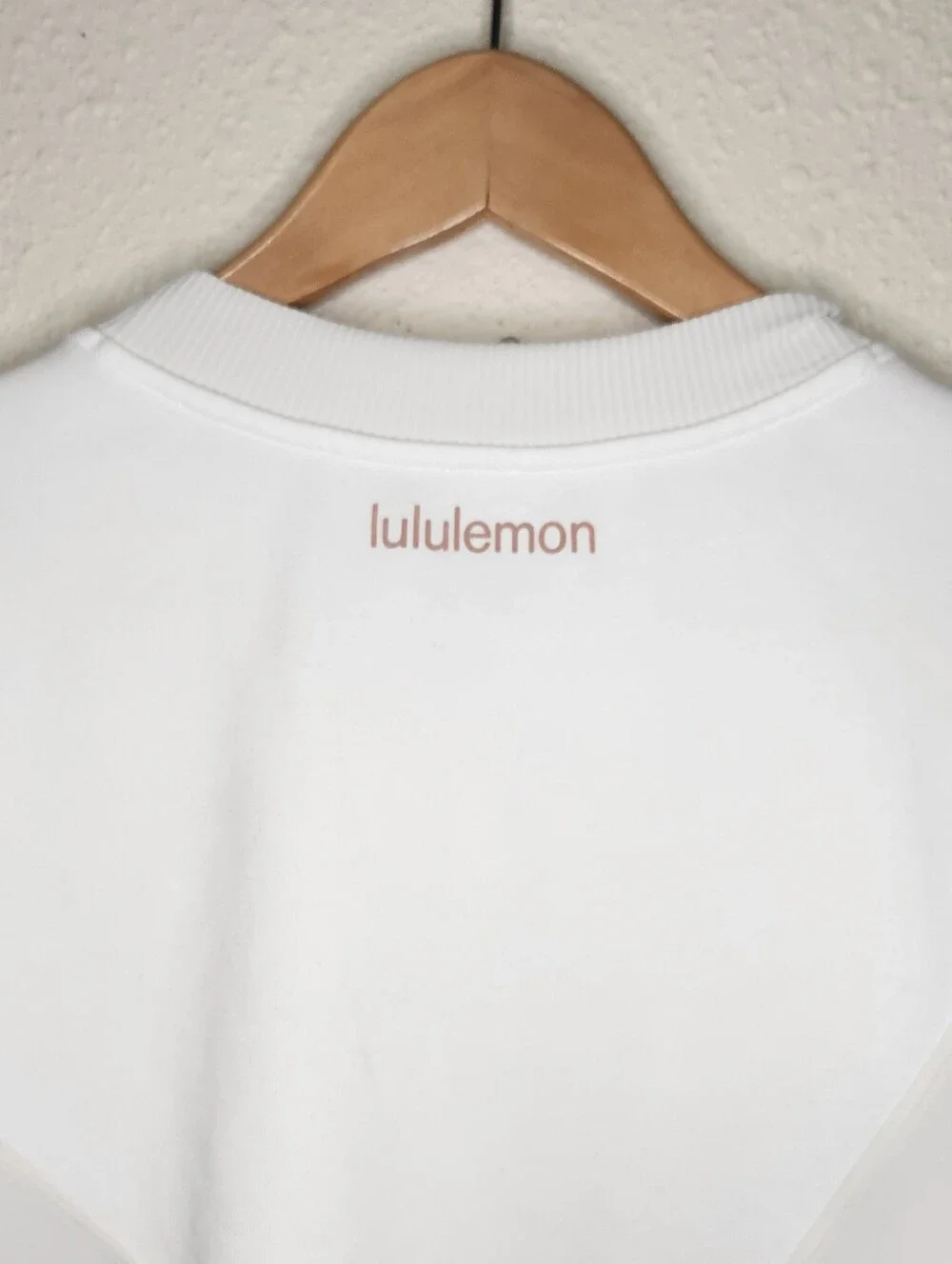 Lululemon Perfectly Oversized Crew Sweatshirt White Rose Gold Logo W3CQAS